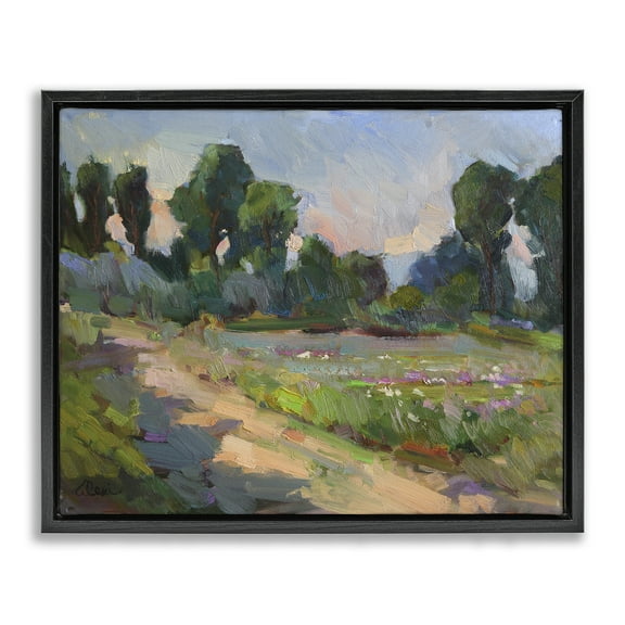 Stupell Industries Idaho Spring Tree Grove Landscape & Nature Painting Black Floater Framed Canvas Art Print Wall Art, 21 x 17