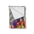 thumbnail image 2 of New Orleans Soft Flannel Fleece Blanket, People in Mardi Gras Festival Cartoon Style Fat Tuesday Carnival with a Parade, Cozy Plush for Indoor and Outdoor Use, 50" x 60", Multicolor, by Ambesonne, 2 of 5