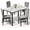 White & Grey, variant on LinkRomat Dining Table Set for 4,Faux Marble Kitchen Dining Table with 4 Velvet Upholstered Chairs,Modern Small Space Dining Set for Apartment Home