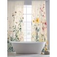 thumbnail image 5 of Watercolor Spring Floral Sheer Curtains 96 Inch Length 2 Panels Set, Vintage Flowers Botanical Voile Window Treatment Semi Sheer Long Curtains Drapes for Bedroom/Living Room/Kitchen 52"x96"x2, 5 of 7