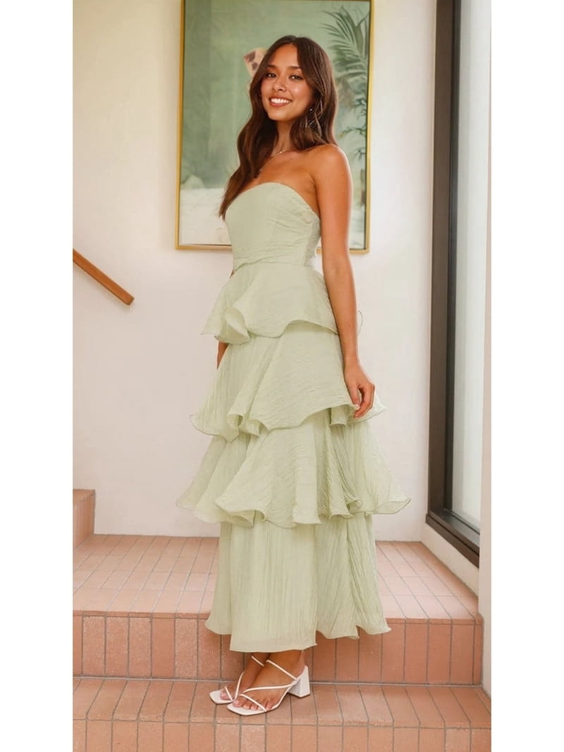 strapless flowy long dress Boho Marble Print Strapless Flowy Maxi Dress – Famekey main image 1