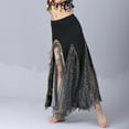 thumbnail image 6 of QATAINLAV Belly Dance Skirt for Women Mesh Side Split Long Skirts Sequin Mermaid Bodycon Wrap Hip Skirt Black, 6 of 7