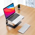 thumbnail image 2 of LS Aluminum Laptop Stand Ergonomic Detachable Computer Stand Riser Holder Notebook Stand Compatible with Air Pro Dell HP Lenovo More .Laptops (Silver), 2 of 9