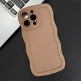thumbnail image 4 of Case for iPhone Xs Max Case, Wave Curly Frame Design for Women Girls, Cute Wavy Phone Case, Soft TPU SLiquid Silicone Camera Protection Phone Cover for iPhone Xs Max, Brown, 4 of 6