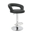 thumbnail image 1 of Halo "Leather" Contemporary Adjustable Barstool - Black, 1 of 2