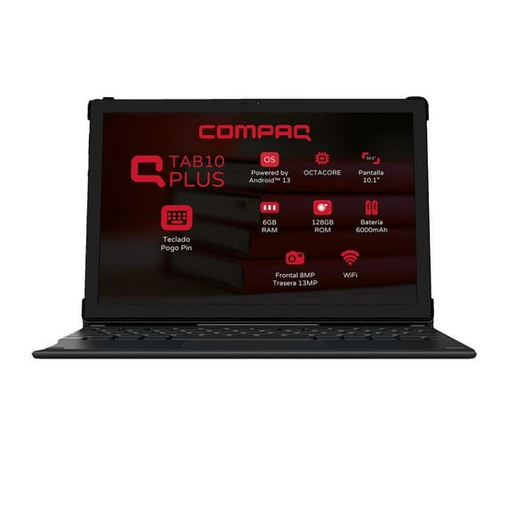 Tableta Compaq Qtab 10.1 pulgadas 6GB Ram 128GB Rom Wifi incluye teclado Pogo Pin IPS 1200x1920 6000mAh