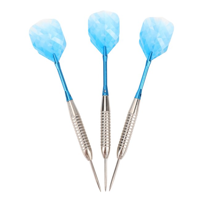 Steel Tip Darts, Compact Professional Darts Set Deep Groove Barrel Portable Aluminum Shaft Blue