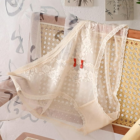 Clearance & Promo Plus Size Underwear  Solid Color Lace  Sexy Design  Comfortable Fit  For Women  Seamless  Everyday Wear  Plus Size Sweatshirt|95%Polyester 5%Spandex Beige Sopatenor