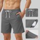 thumbnail image 4 of Mens Pantalones Cortos de Cintura Elástica con Bolsillos Secado Rápido Multi Bolsillo Pantalones de Baño para Hombres, Pantalones de Playa Transpirables con Cordón, 4 of 5