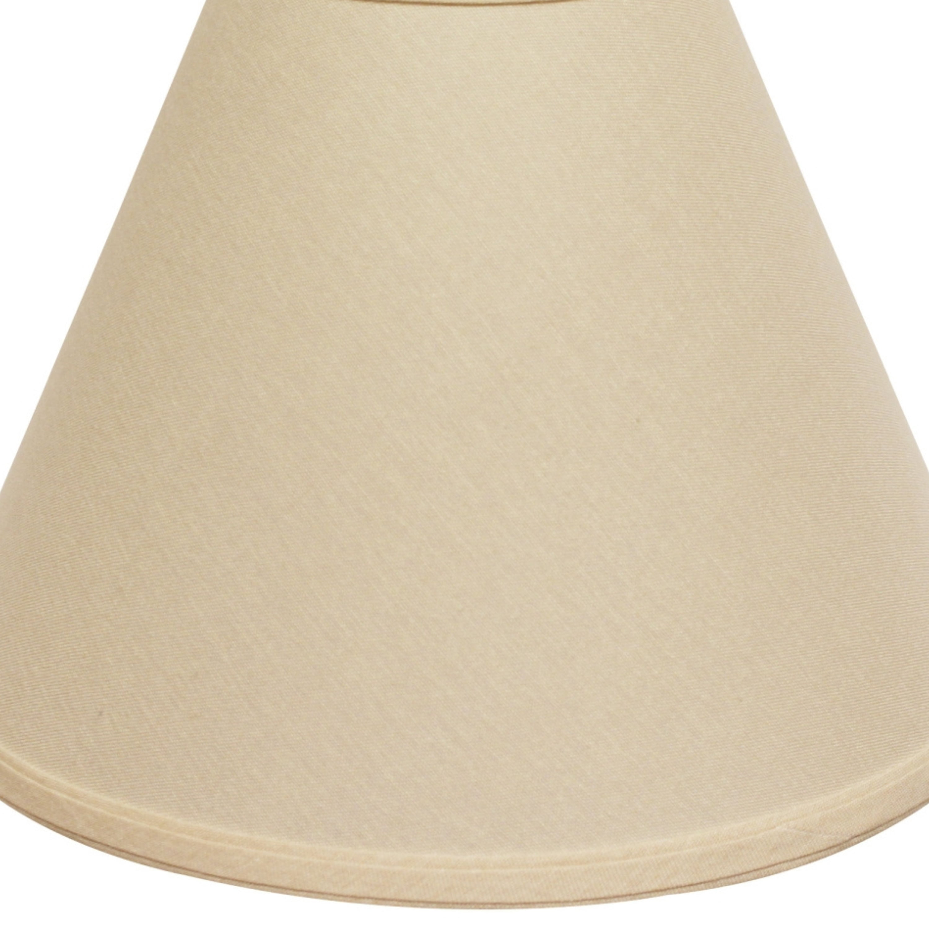 Izzovium 19in Bottom Beige Fabric Lampshade, 13in Height Hardback Cone with Washer Fitter for Tables