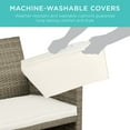 thumbnail image 6 of Best Choice Products 4-Piece Outdoor Wicker Patio Conversation Furniture Set w/ Table, Cushions - Taupe/White Sand, 6 of 8