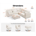 thumbnail image 2 of CHIC HOUSE 126" Oversized Modular Sofa, Extra Deep Cloud Sectional Couch with Ottoman Chaise, Fluffy Corduroy Corner V Shape Sofa for Living Room, Villa, White, 2 of 10