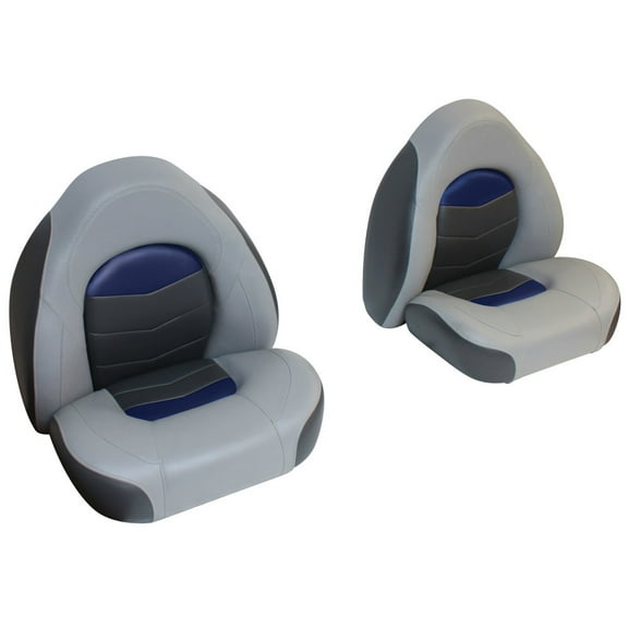 Wise 3303-1880 Pro Angler Tour Series Bass Boat Bucket Seats - 2 Unit Set, Marble / Blueberry / Charcoal