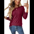 thumbnail image 1 of Suéter de Punto Suave para Mujer, Top Informal Elegante de Otoño Vino Tinto S, 1 of 8