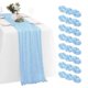 thumbnail image 4 of 8 Pack Baby Blue Cheese Cloth Table Runners 90x300cm, 4 of 5