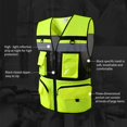 thumbnail image 3 of Lishi Fluorescent Yellow Reflective Safety Vest with Zippered Pocket, Breathable Mesh Lining, and Wear-resistant Design - S Size, 3 of 5