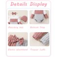 thumbnail image 5 of 3 Months Baby Girls Clothes 6 Months Girls 4PCS Fall Winter Outfits Set Newborn Girls Long Sleeve Color-blocked Top Pants Set with Headband Hat Pink, 5 of 6