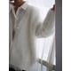 thumbnail image 4 of Cárdigan de Mujer, Suéter de Larga, Cárdigan con Botones y Cuello en V, Prenda de Punto de Moda. Crema L, 4 of 8