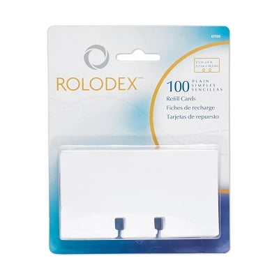 Cards-Rolodex, 2-1/4X4 Plain, 100/Pack