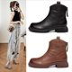 thumbnail image 2 of Botines de piel de vaca con cremallera y punta redonda para mujer, informales, de alta calidad, de piel auténtica, otoño 2022, 2 of 5