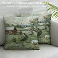 thumbnail image 3 of RUIYC Decorative Throw Pillow Cover Scenery Rural Old Hand Drawn Vintage Valley Cute Soft Cushion Cover Case for Couch Bedroom Car, 3 of 5