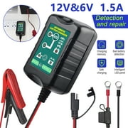 Car Auto Motorcycle Battery Charger,Trickle Battery Charger Maintainer Compatible with Cars, Motorcycle, Lawn Mower,Club Cart, ATV and More Vehicle,Float Trickle Tender Maintainer 6V/12V-JZ15