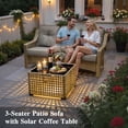 thumbnail image 3 of Ovios 5 Pieces Outdoor Patio Furniture Set High-Back Rattan Wicker Conversation Set Outdoor Sectional with Swivel Chairs & Solar Light Coffee Table, Dark Grey, 3 of 12