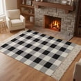 thumbnail image 3 of Vintage Farmhouse Washable Area Rug 3'x5', Black and White Checkered Woven Cotton Tassels Kitchen Rugs, Non Slip Indoor Door Mat Throw Carpet for Entryway Living Room Nursery Laundry Room, 3 of 9