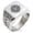 Silver, variant on Stainless Steel Nautical Needle Dial Compass Geometric Pattern Biker Style Polished Ring