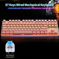 thumbnail image 2 of BAJEAL 87 Keys Wired Mechanical Keyboard Mixed Light Mechanical Keyboard with Mechanical Blue Switch Suspension Button Pink, 2 of 8