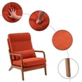 thumbnail image 4 of Tcbosik Modern Upholstered Linen Lounge Armchair in Burnt Orange, High Back Accent Leisure Chair with Solid Wood Frame and Supportive Waist Pillow, Easy Assembly, 4 of 9
