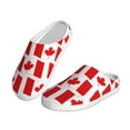 thumbnail image 2 of Rateoe Canada Print Women's Men's Cotton Knit Slippers Lightweight Memory Foam Indoor House Shoes with Anti-Skid Sole-42/43, 2 of 7