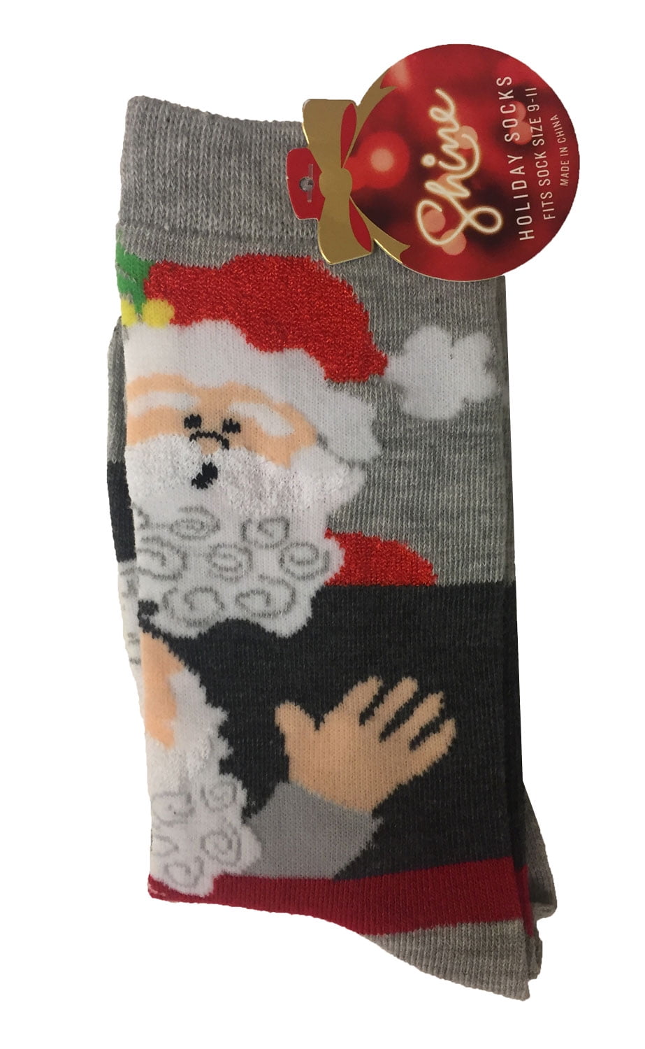 Women's Shine Christmas holiday Cat with Tree Hat Socks size 9-11 Crew 