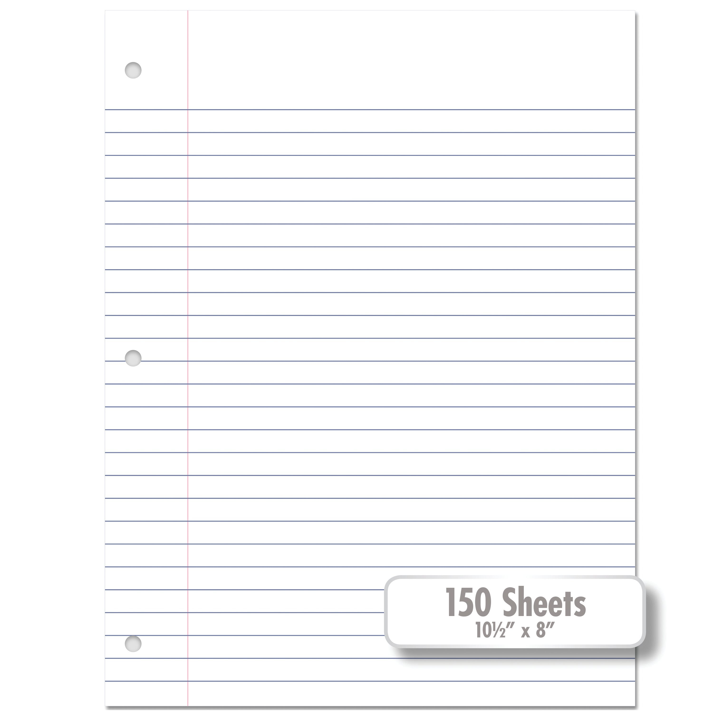 Ischolar Wide Ruled Filler Paper, White, 10.5 x 8-Inches, 150 Sheets