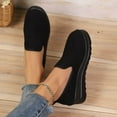 thumbnail image 4 of Black Versatile Loafers For Women With Round Toe Flat Thick Sole One-Foot Design Casual Winter Footwear, 4 of 9