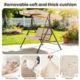 thumbnail image 4 of GVDV 3-Seat Steel Porch Swing with Adjustable Canopy and Cushions, Beige, 4 of 8