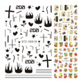 thumbnail image 1 of Fingernail Art Stickers Self-Adhesive 3 Sheets 3D Nail Decals Toenail Stickers, 1 of 10