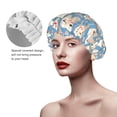 thumbnail image 2 of KLL Funny Cute Healthy Teeth Pattern Shower Cap & Bath Cap for Women,Reversible Oversized Waterproof Shower Caps for all Hair Lengths,Elastic Reusable Bathing Hair Cap, 2 of 6