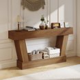 thumbnail image 2 of HOMCOM 63 Inch Vintage Console Table, Narrow Entryway Table, Dark Brown, 2 of 10