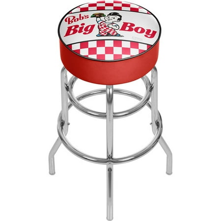 - Bobs Big Boy Checkered Padded Swivel Bar Stool