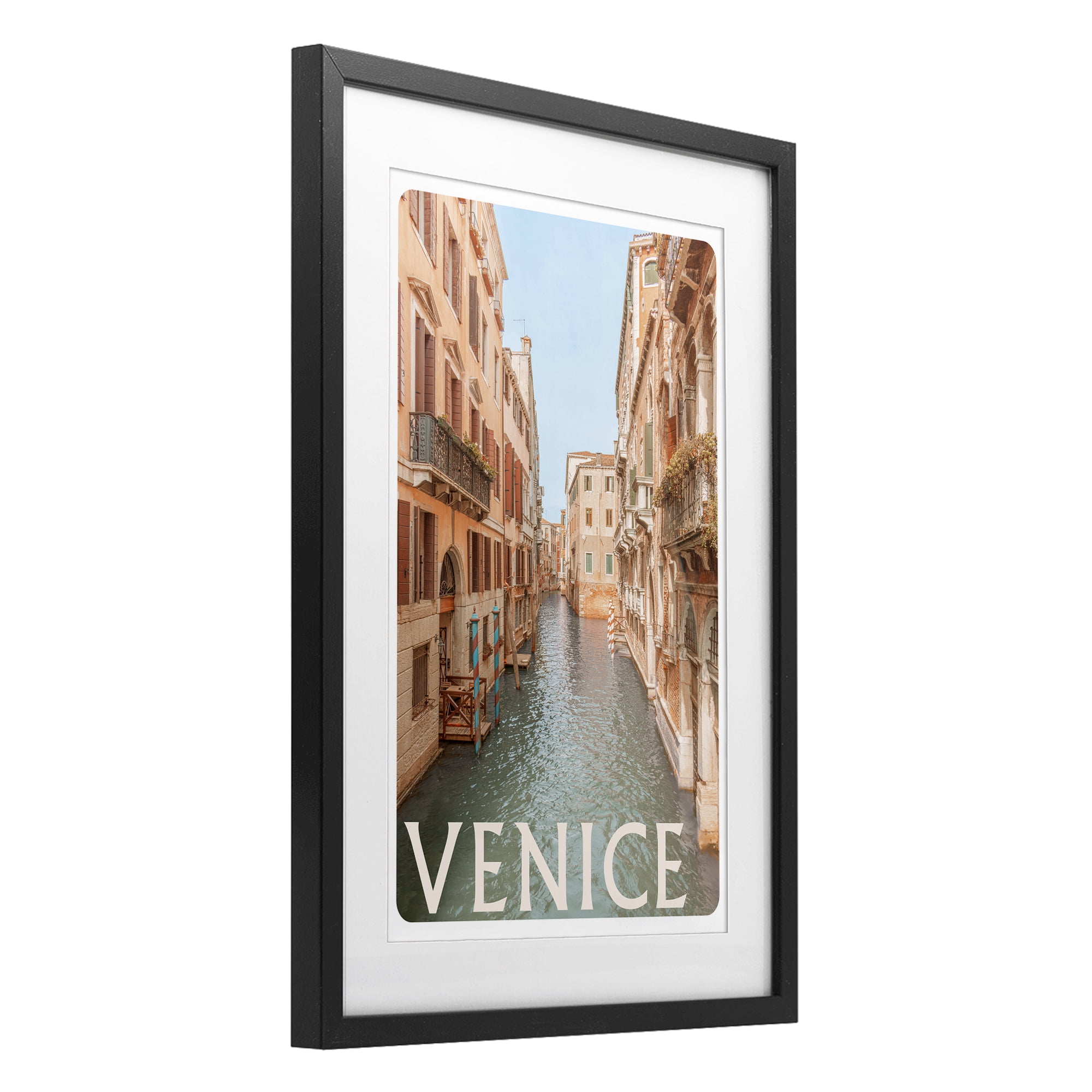 Stupell Industries Venice Canal Waterway Black Framed Print Under Glass, design by Erin Marie