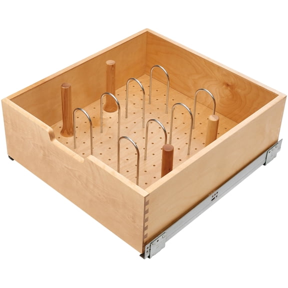 Rev-A-Shelf 4WDB7-24SC-1 Wood Classics 20"W Maple Base Cabinet Pull Out Cookware Organizer
