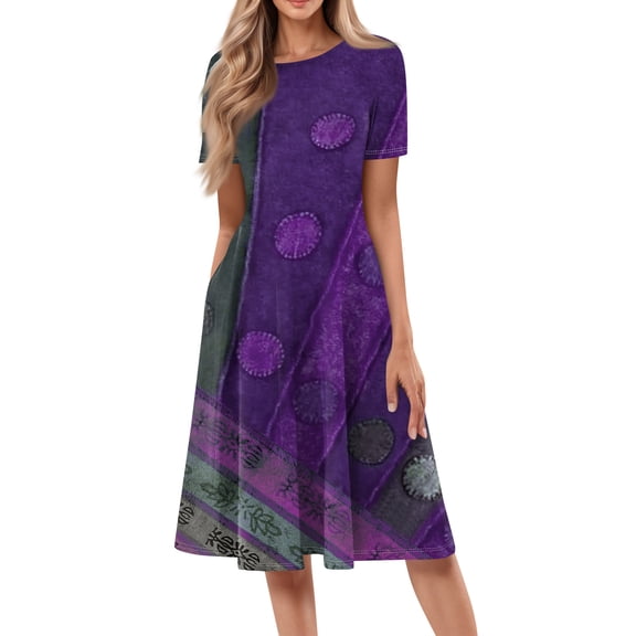 Fashion A-Line Dress for Women CIENVNSTG Flowy Summer Dress Perfect for Casual Outings or Parties