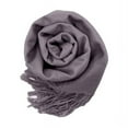 thumbnail image 4 of Dark Grey Solid Scarfs for Women Fashion Warm Neck Womens Winter Scarves Pashmina Silk Scarf Wrap with Fringes for Ladies by Oussum, 4 of 6