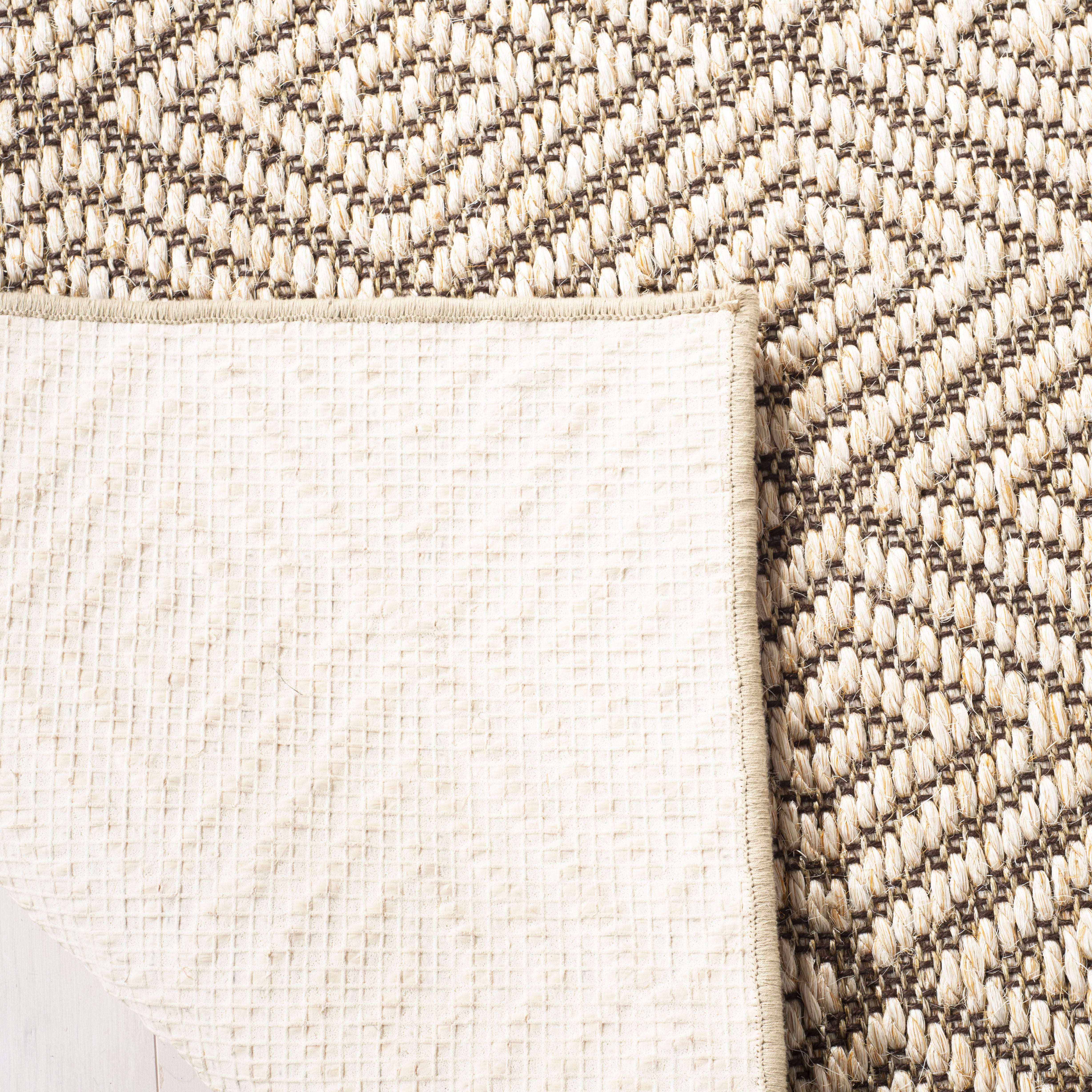 SAFAVIEH Palm Beach Stars Geometric Diamonds Sisal Area Rug, Beige/Brown, 9' x 12'