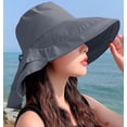 thumbnail image 2 of LinYooLi Chapeau de Protection Solaire Extérieur pour Femmes, Pliable, Large Bord, Queue de Cheval, Seau pour Cyclisme, Randonnée, 2 of 3