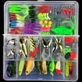 thumbnail image 1 of Portable Fishing Tackle Kit Multifunctional Fishing Lure Soft & Hard Artificial Swimbait with Fishing Hook Set for Freshwater Seawater Fishing Size:106Pcs/Set, 1 of 8