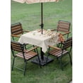 thumbnail image 4 of Outdoor Tablecloths with Umbrella Hole & Zipper, Autumn Eucalyptus 54x54 Inch Square Tablecloths, Vintage Floral Leaves Rustic Plants Waterproof Table Cloth, Patio/Pool/Picnic Table Covers, 4 of 8