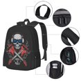 thumbnail image 4 of DouZhe Lightweight Backpack, Rock n Roll Guitar Skull Prints Travel Outdoor Hiking Bag School Bookbag Casual Daypack Backpacks for Women Men, 4 of 7