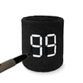 thumbnail image 7 of COUVER Embroidered White Number 88 Black 3 Inch Terry Cotton Athletic Wristbands 1 Pair (Mens), 7 of 7
